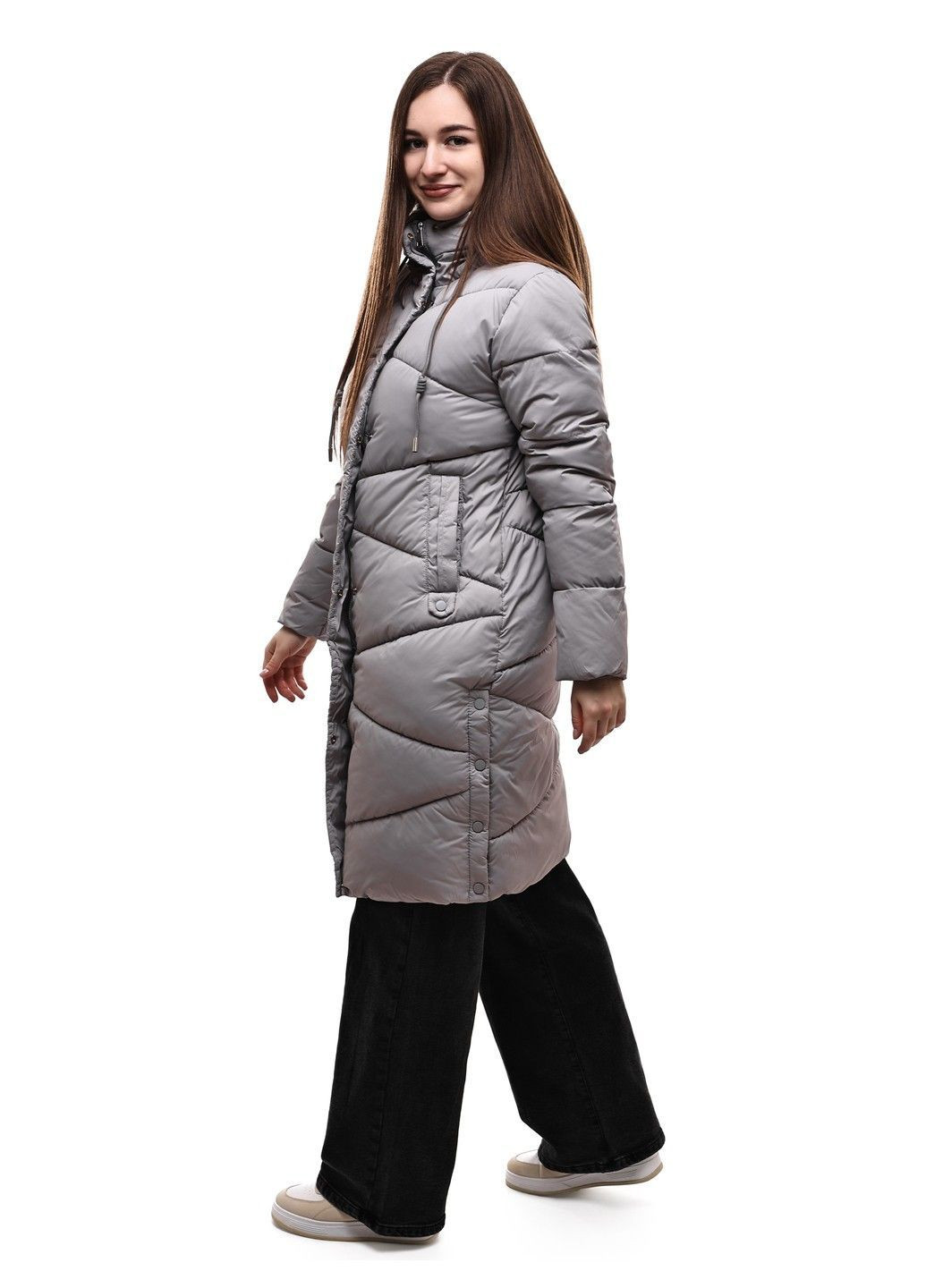 Світло-сіра зимня куртка зимова жіноча Kasilan