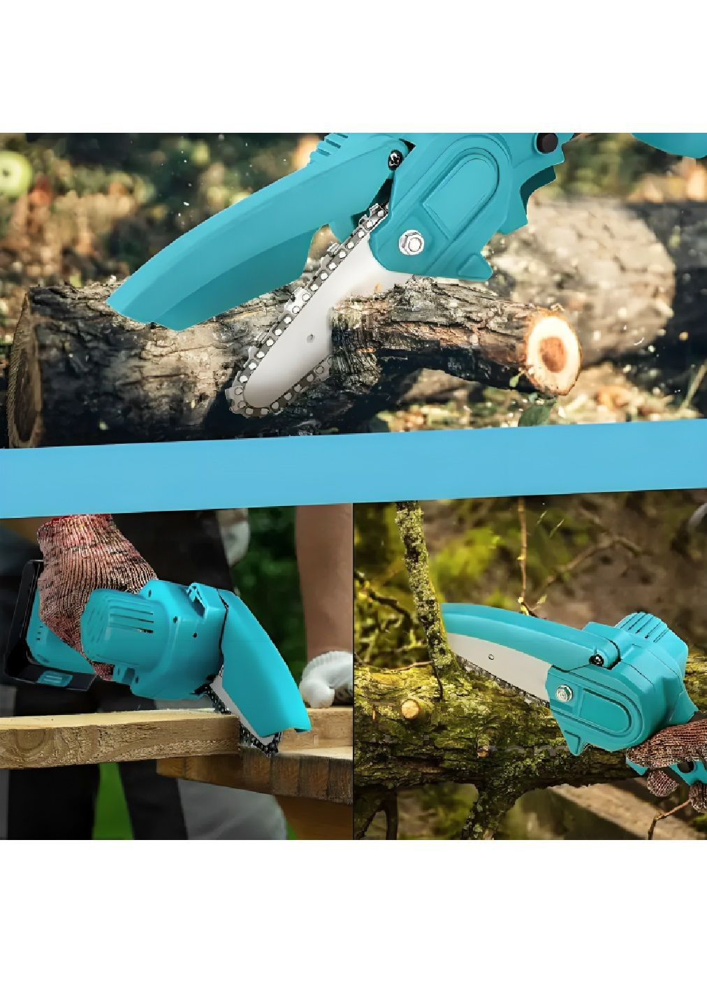 Акумуляторна міні-пила 6" у кейсі з акумуляторами 2 штуки 48В для дачі саду обрізки гілок розпилювання деревини (480341-Prob) Unbranded (333934775)