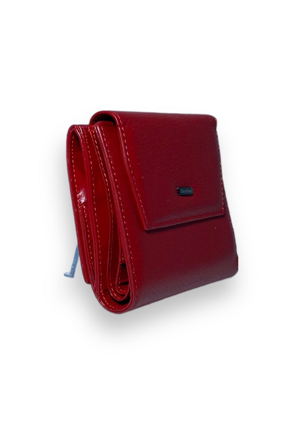 Жіночий гаманець натуральна шкіра два відділи 9 осередків для карток розмір: 12.5*10*3 см червоний Cardinal (266911708)