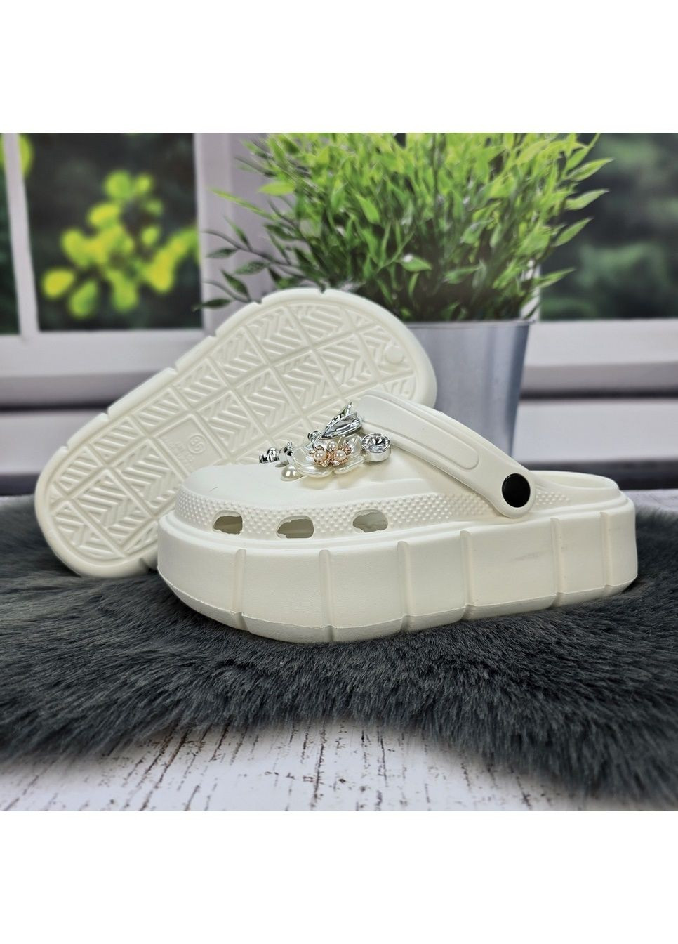 Кроксы женские на платформе Progress (322236559)