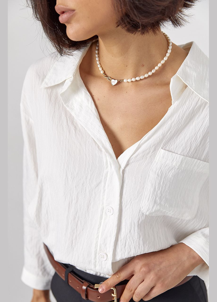 Жіноча сорочка у смужку з рукавами три чверті Lurex (319311917)