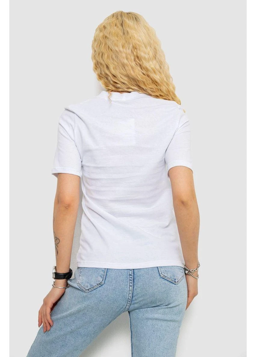Жіноча футболка бавовняна прямого крою,, розмір, повсякденна літня модель з круглим вирізом Ager - (402921551)