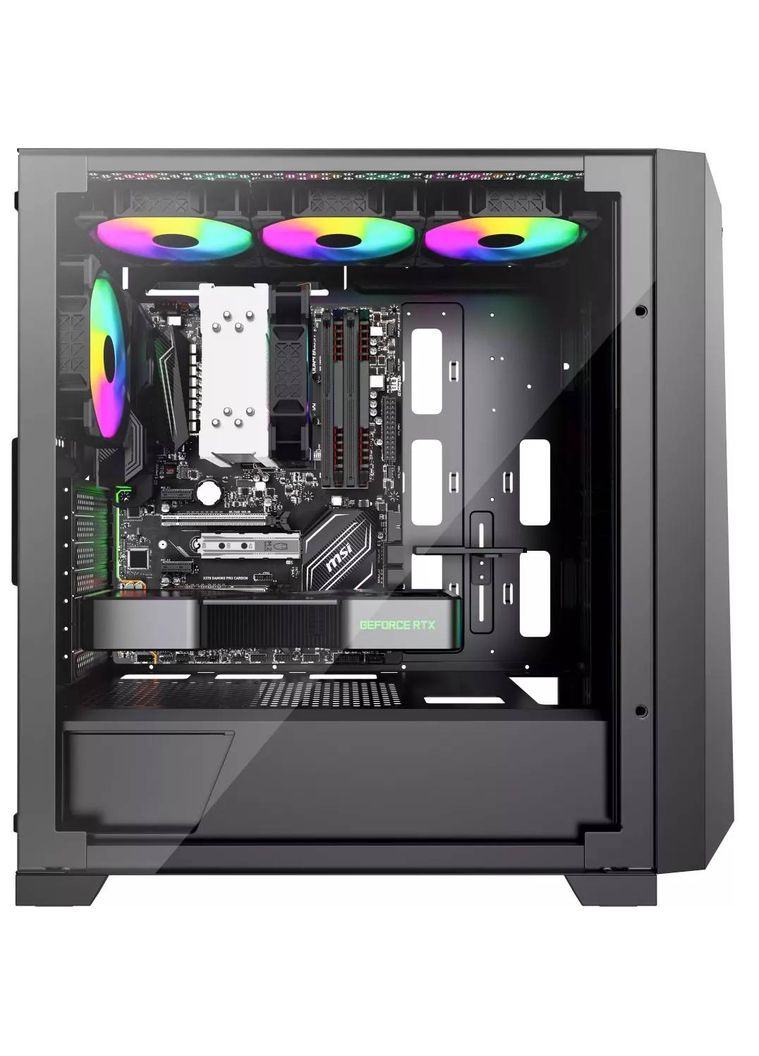 Корпус XILENT X ARGB X912.ARGB USB-C3.2+2xUSB3.0, 3xARGB+1xBLACK FAN 12cm, без БЖ ATX XILENCE (314775737)