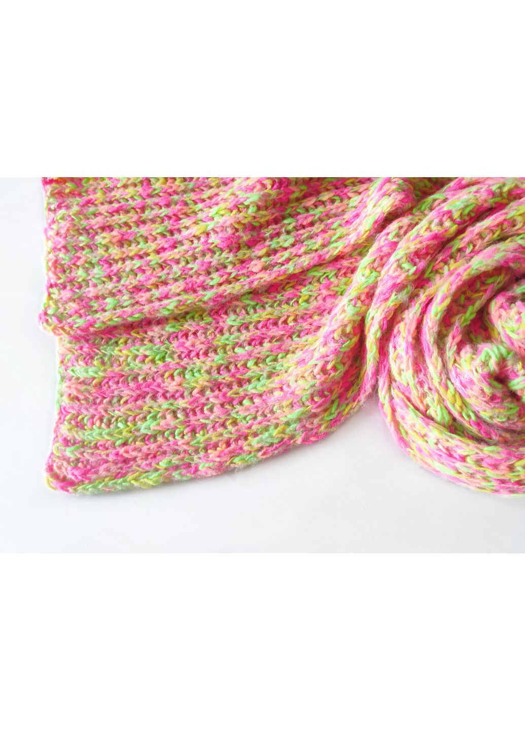 В'язаний зимовий шарф з мериносу неонових кольорів, ручна робота No Brand (366340008)