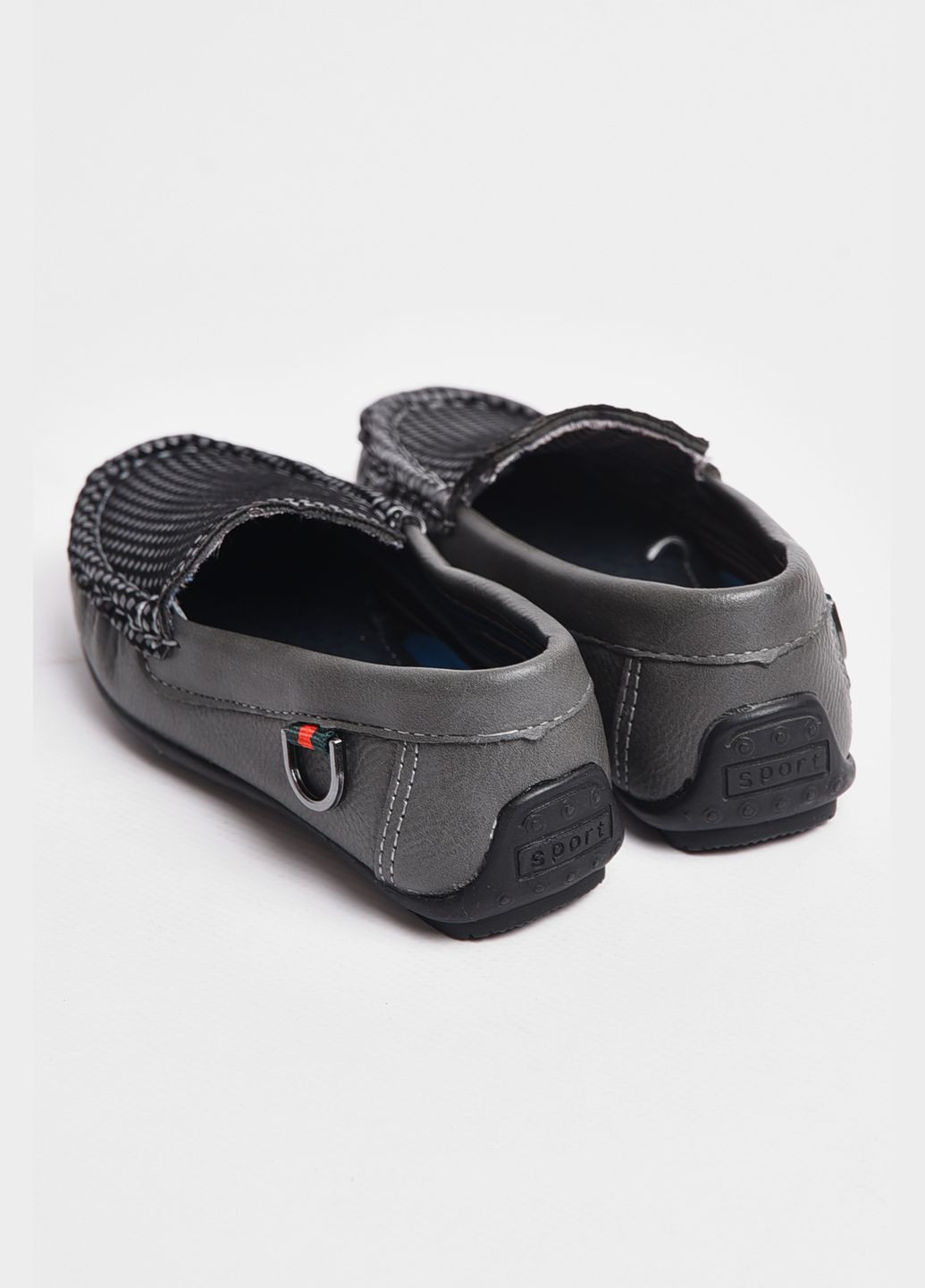 Серые туфли детские для мальчика серого цвета без шнурков Let's Shop