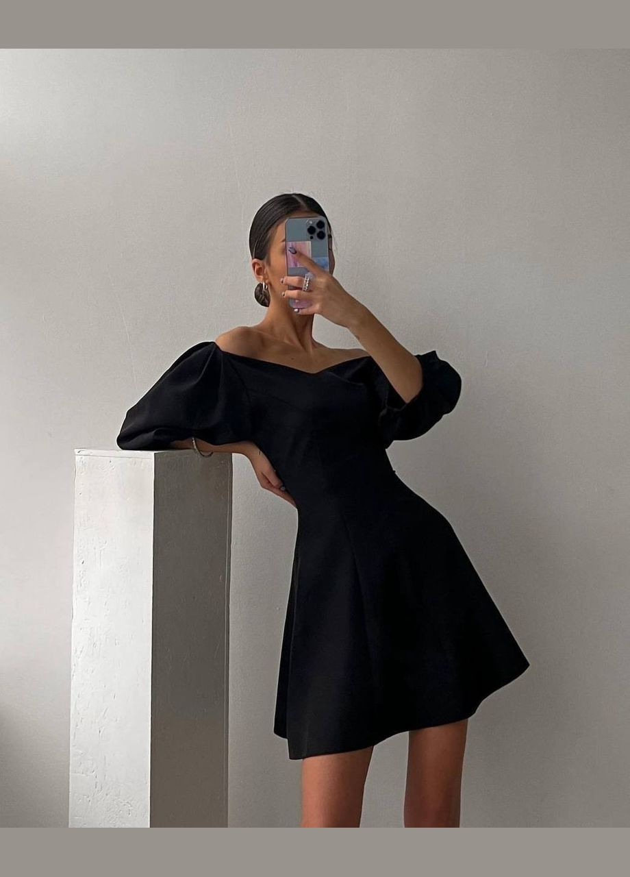 Чорна ділова, повсякденний, святковий, вечірня вишукана жіноча сукня з костюмки SAVOY BRAND