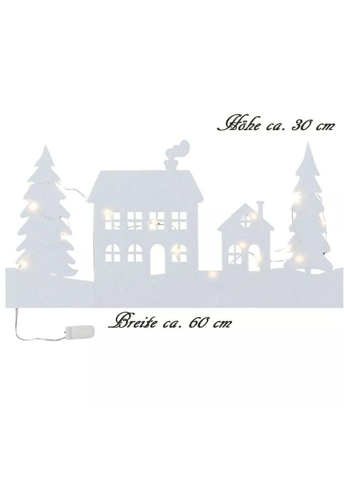 Новогодний декор окна с гирляндой Домики 60 х 30 см, Led Livarno home (302449683)