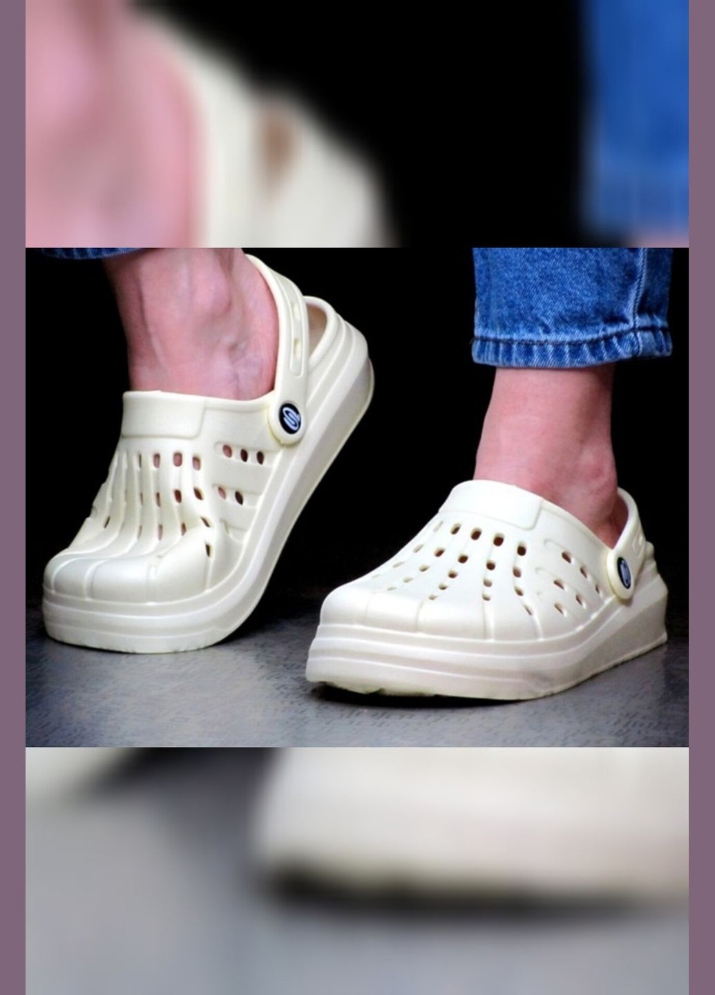 Кроксы женские пляжные желтые медицинские шлепки крокс летние сабо резиновые закрытые желтого цвета Luck Line Крокси (279624910)