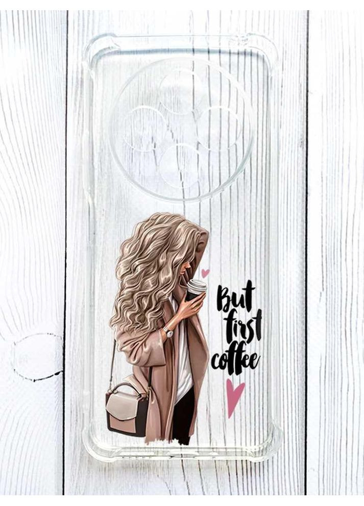 Чехол с утолщёнными углами на Xiaomi Redmi 14C / Poco C75 Девушка с кофе (принт 114) Creative (355388997)