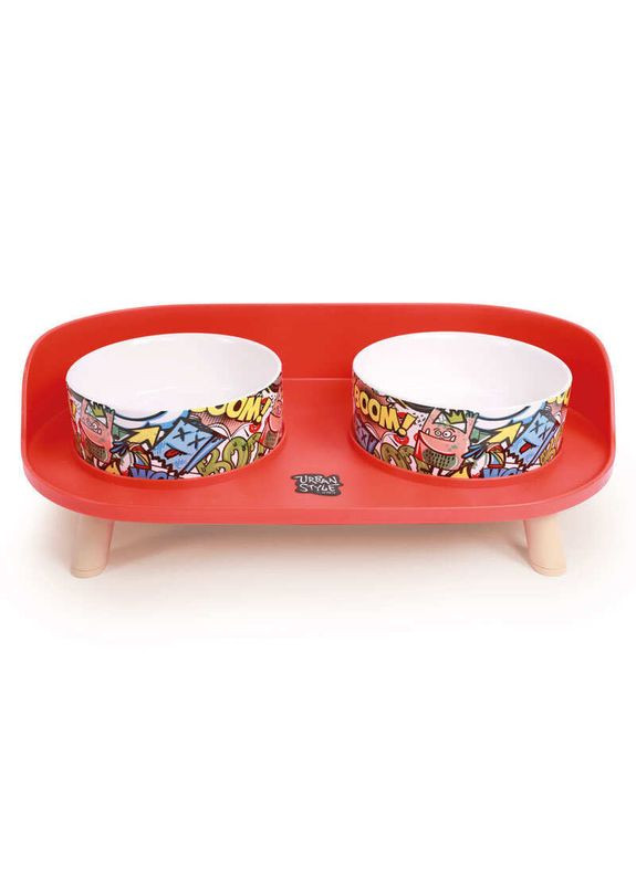 Миска двойная на подставке для кошек и собак Altitude Double Raised Pet Bowl 2х450 мл (6953182758242) M-Pets (327391880)