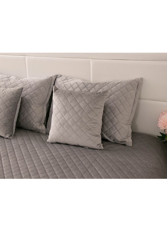 Подушка 40x40 - Grey ромб велюр серая (26101) Руно (347163234)