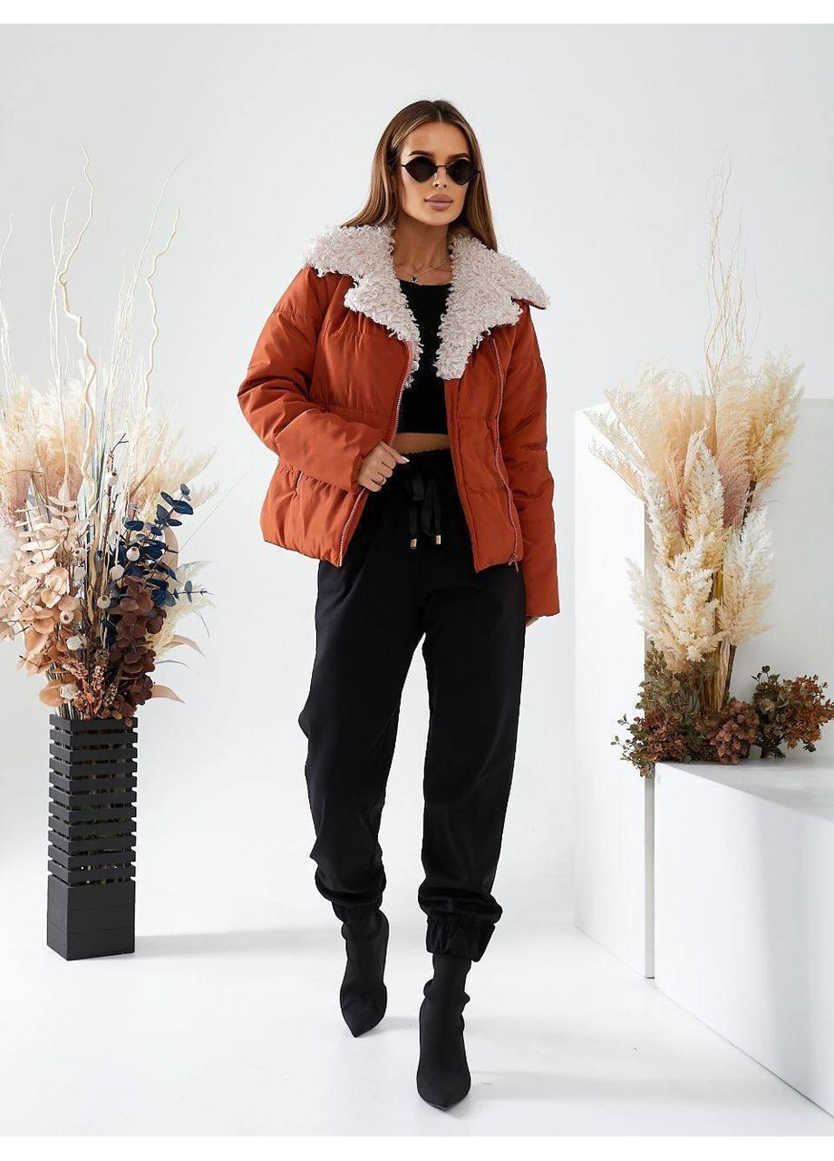 Цегляна демісезонна куртка жіноча Style Point