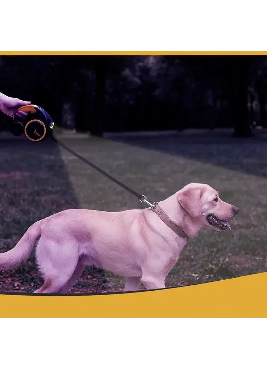 Автоматический поводок рулетка со светодиодным фонариком фиксацией ленты для собак весом 10–25 кг 5 м (481461-Prob) Unbranded (362064508)