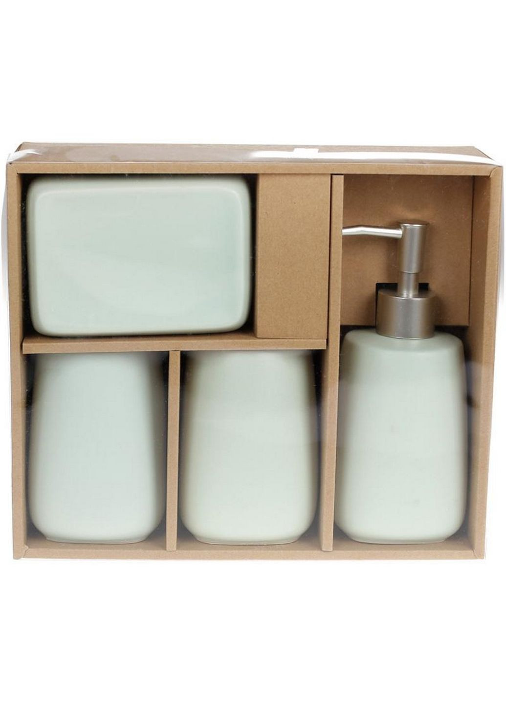 Набір аксесуарів "mint" для ванної кімнати: дозатор, підставка для зубних щіток, склянка, мильниця Bona (282585939)