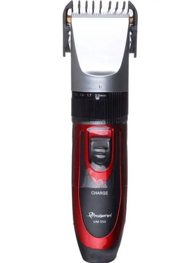 Акумуляторна машинка для стрижки 1000 мАг 3 Вт з насадками червона (2390000055) Geemy GM-550 (351363105)