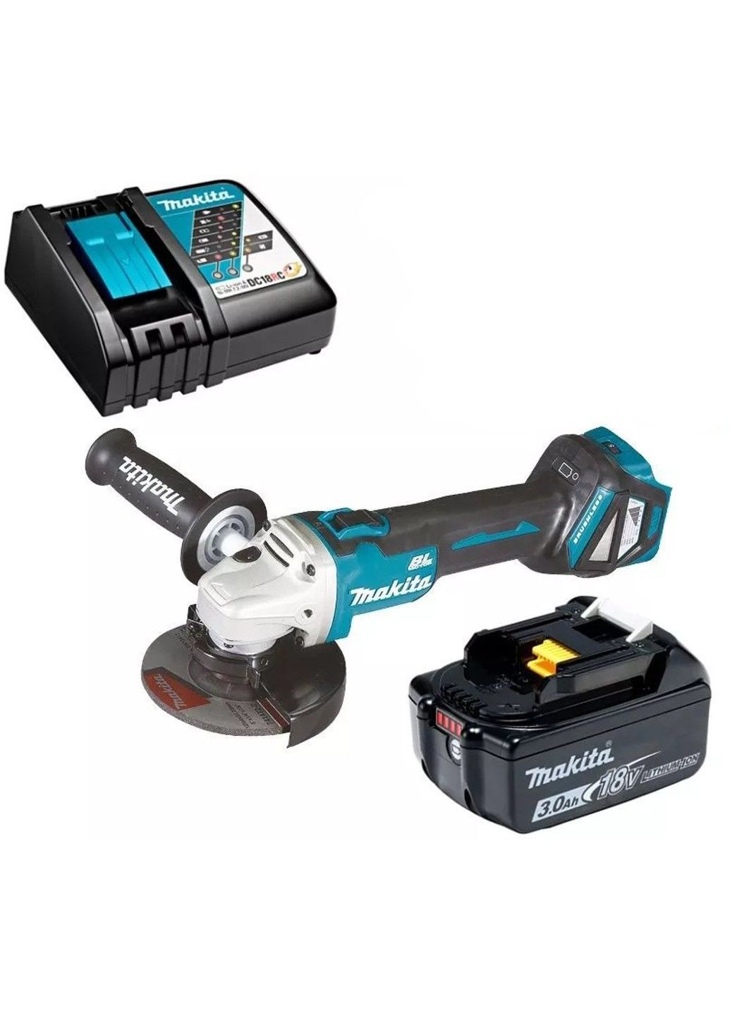 Шліфмашина кутова акумуляторна DGA511RF (125 мм, 3000-8500 об/хв, BL, LXT) Makita (317410688)