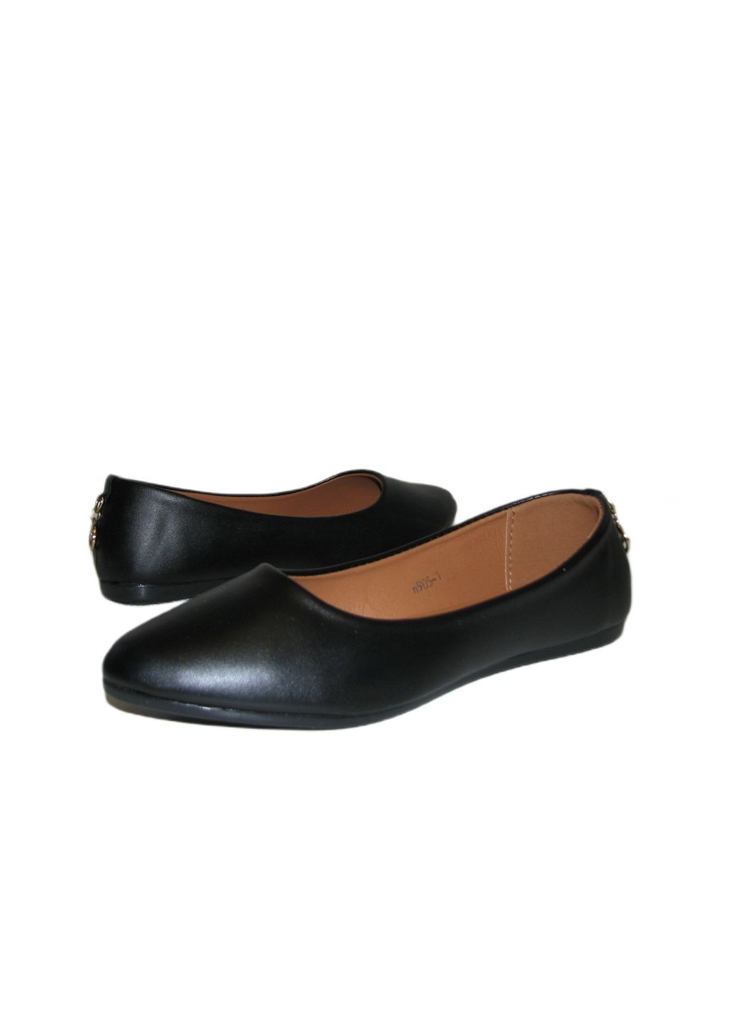 Жіночі жіночі балетки XIFA | чорні однотонні брошка штучна шкіра (316646364)