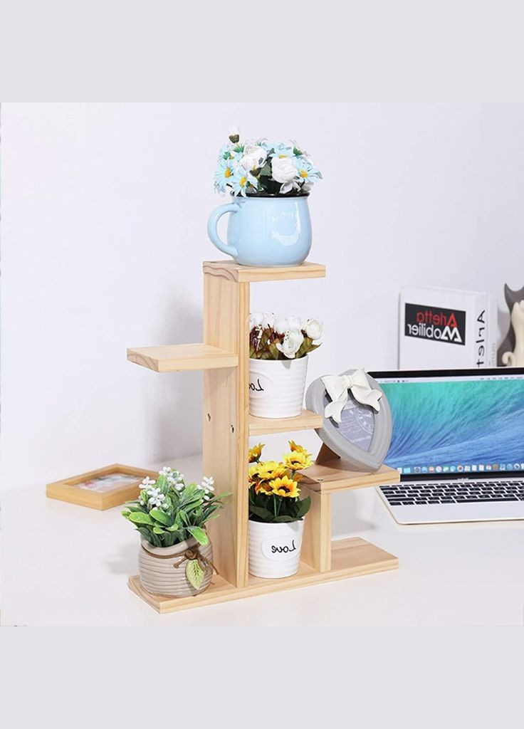 Підставка для квітів з дерева Кордова ваніль (ЦВП-001202) No Brand (328225243)