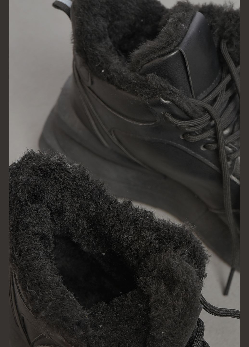 Кросівки жіночі на хутрі чорного кольору Let's Shop чорні зими (305391244)