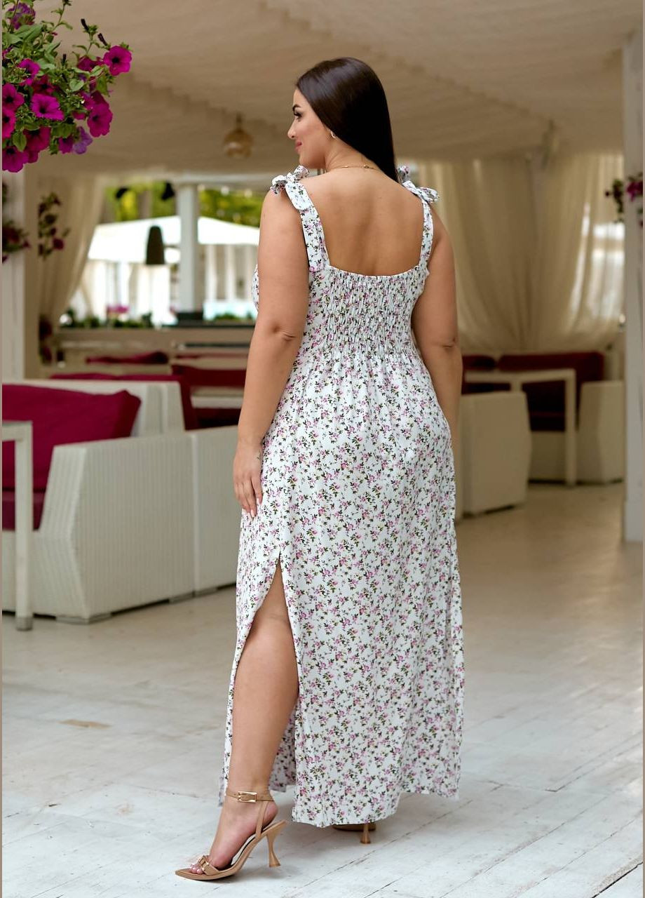 Белое повседневный платье Україна с цветочным принтом