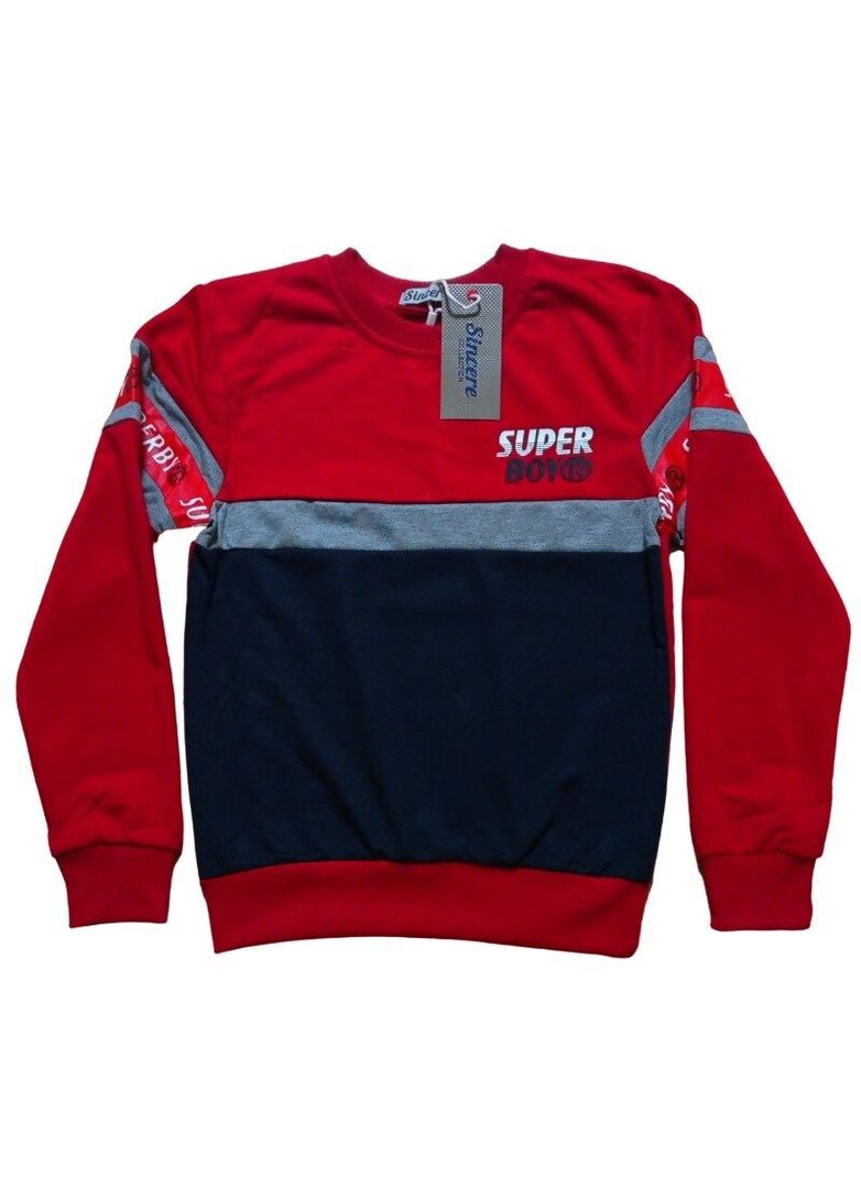 Sincere теплий світшот для хлопчика смужка червоний повсякденний