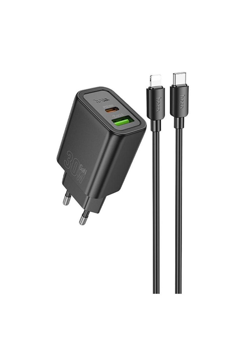 МЗП N63 Gentle PD30W+QC3.0 (1USB-A/1C) + кабель Type-C to Lightning Hoco (322765507)