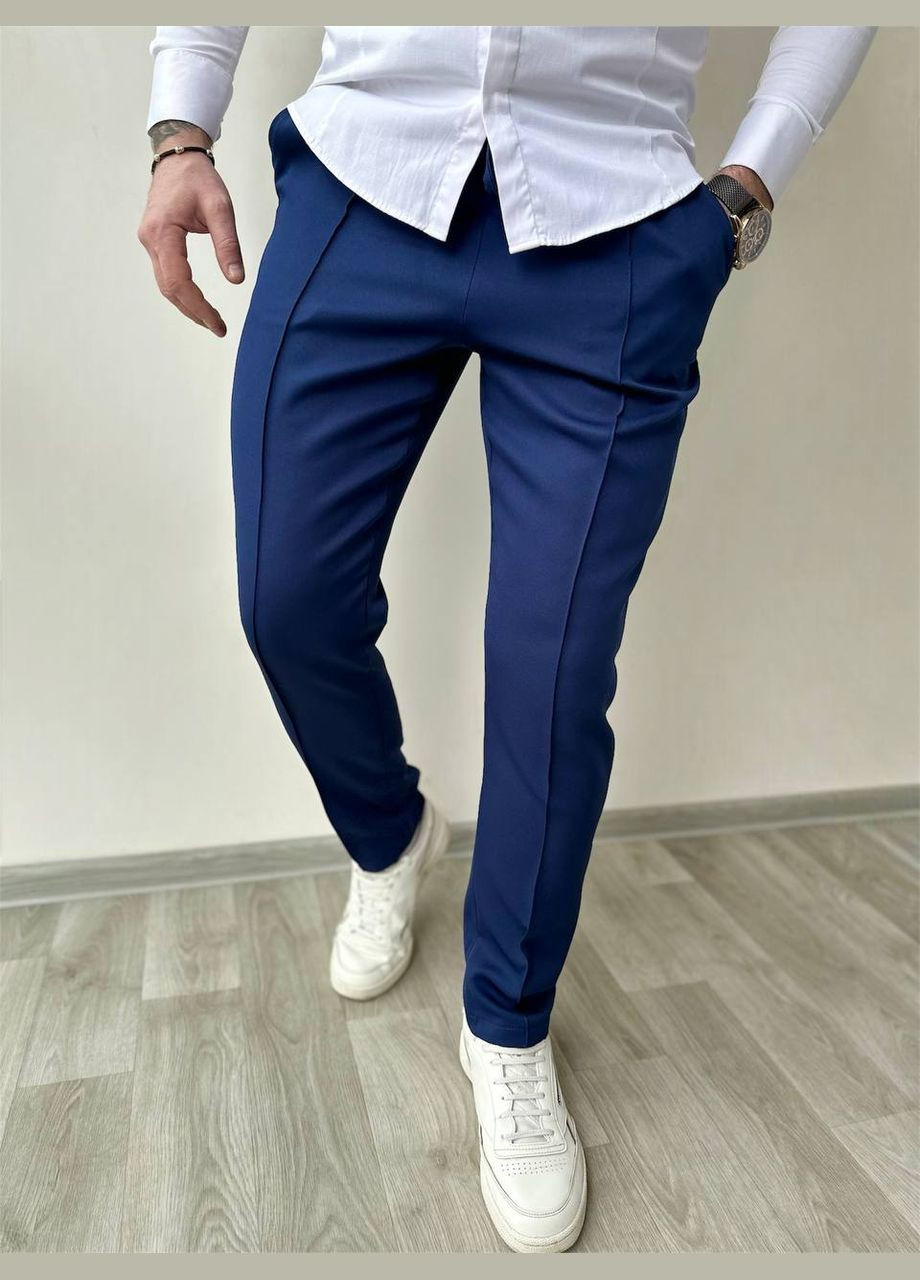 Синие демисезонные брюки No Brand