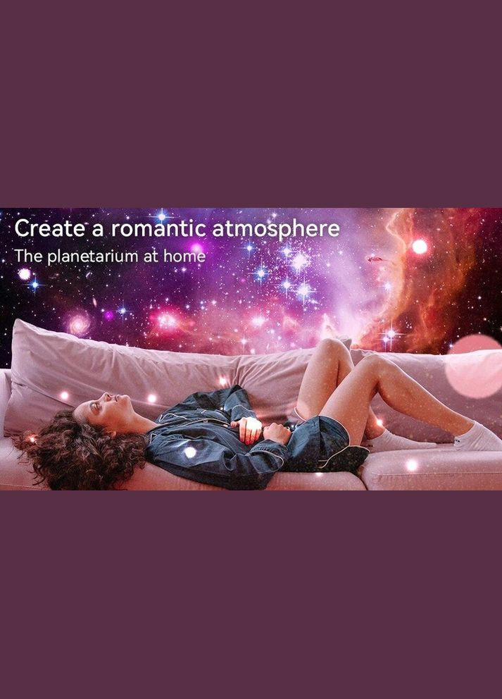 Ночник-проектор звездного неба планетарий Projector 360° с 13 космическими слайдами и таймером сна. No Brand Galaxy (318307633)