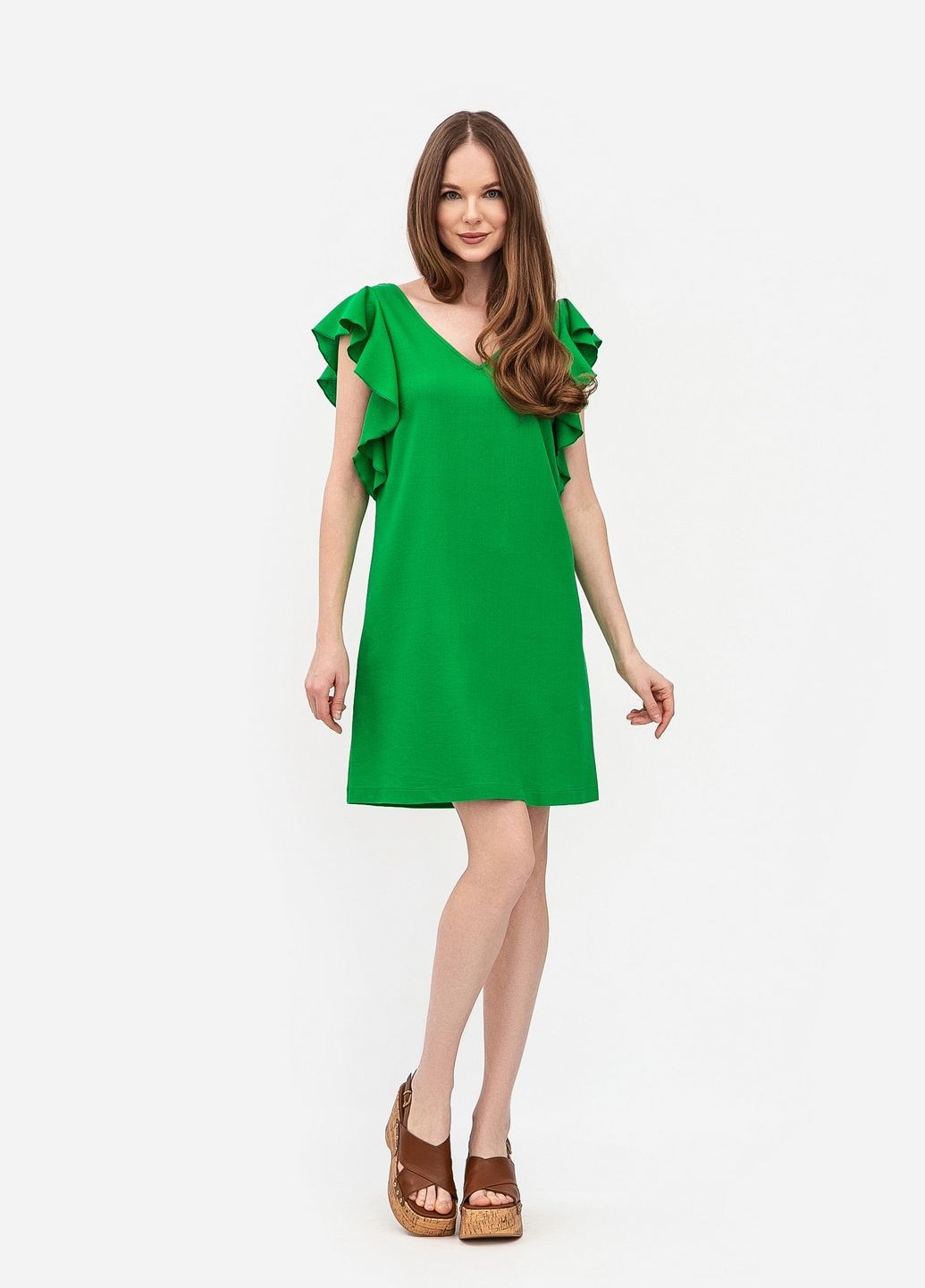 Зелена ділова сукня Lesia однотонна