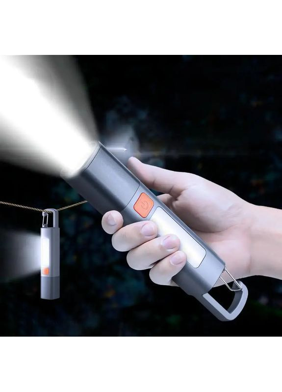 Світлодіодний ліхтарик з карабіном та вологозахист IPX6 Smiling Shark (372084528)