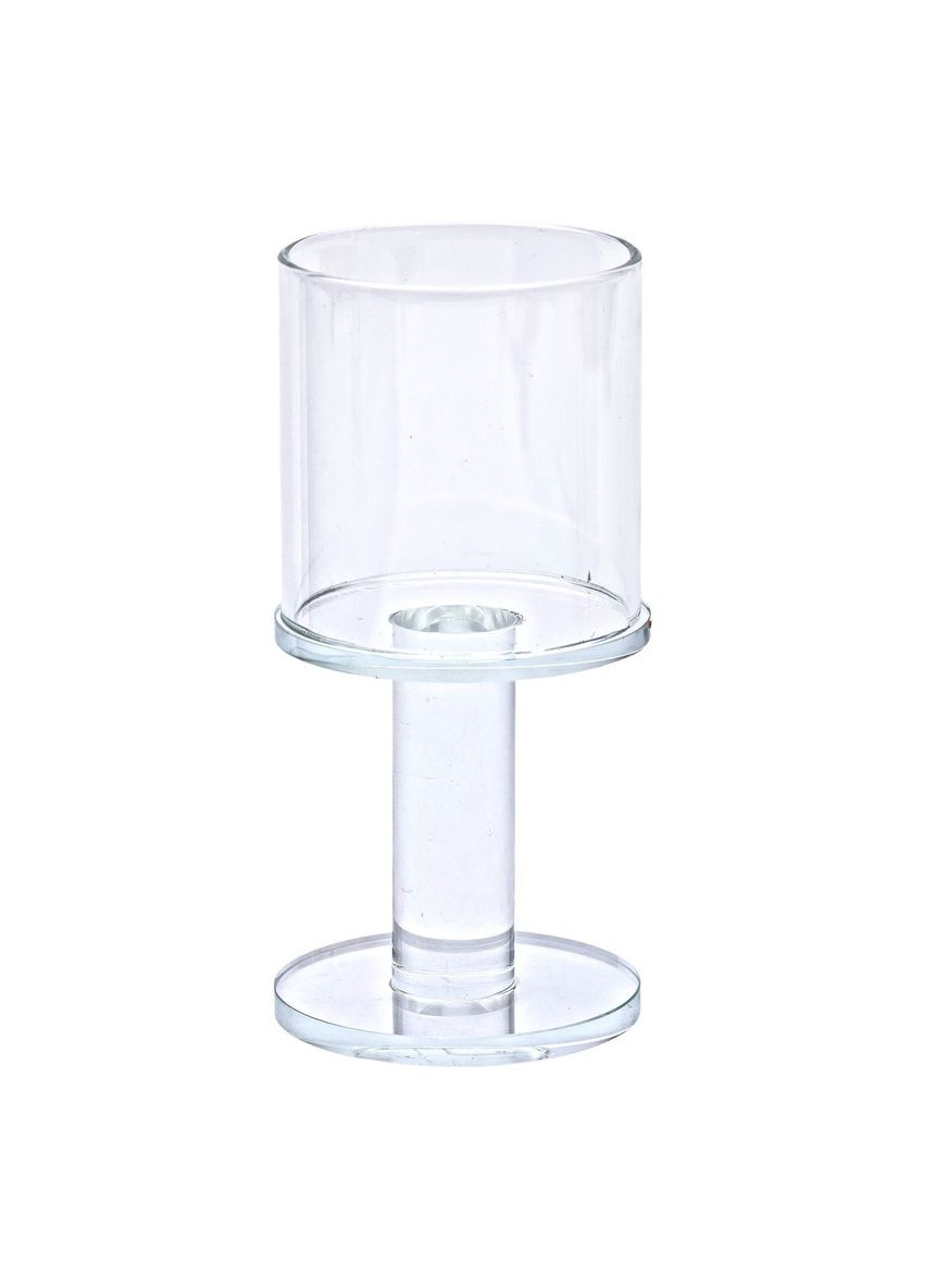 Скляний свічник на ніжці 12,5 см прозорий свічник для дому декор для романтичного вечора ProDobro (364191953)