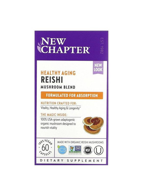 Грибы рейши Reish 60 капс New Chapter (357340161)