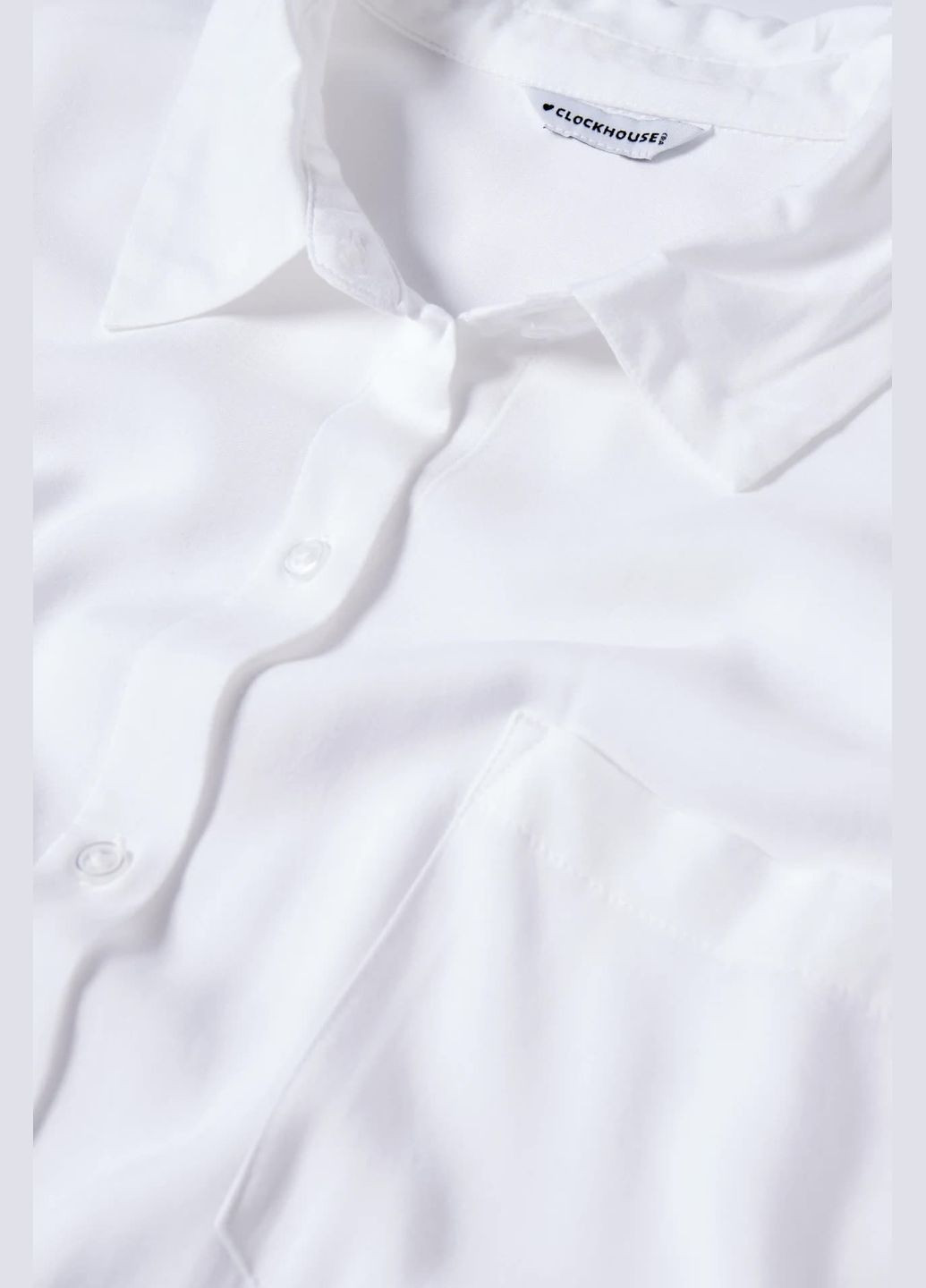 Белая кэжуал рубашка однотонная C&A