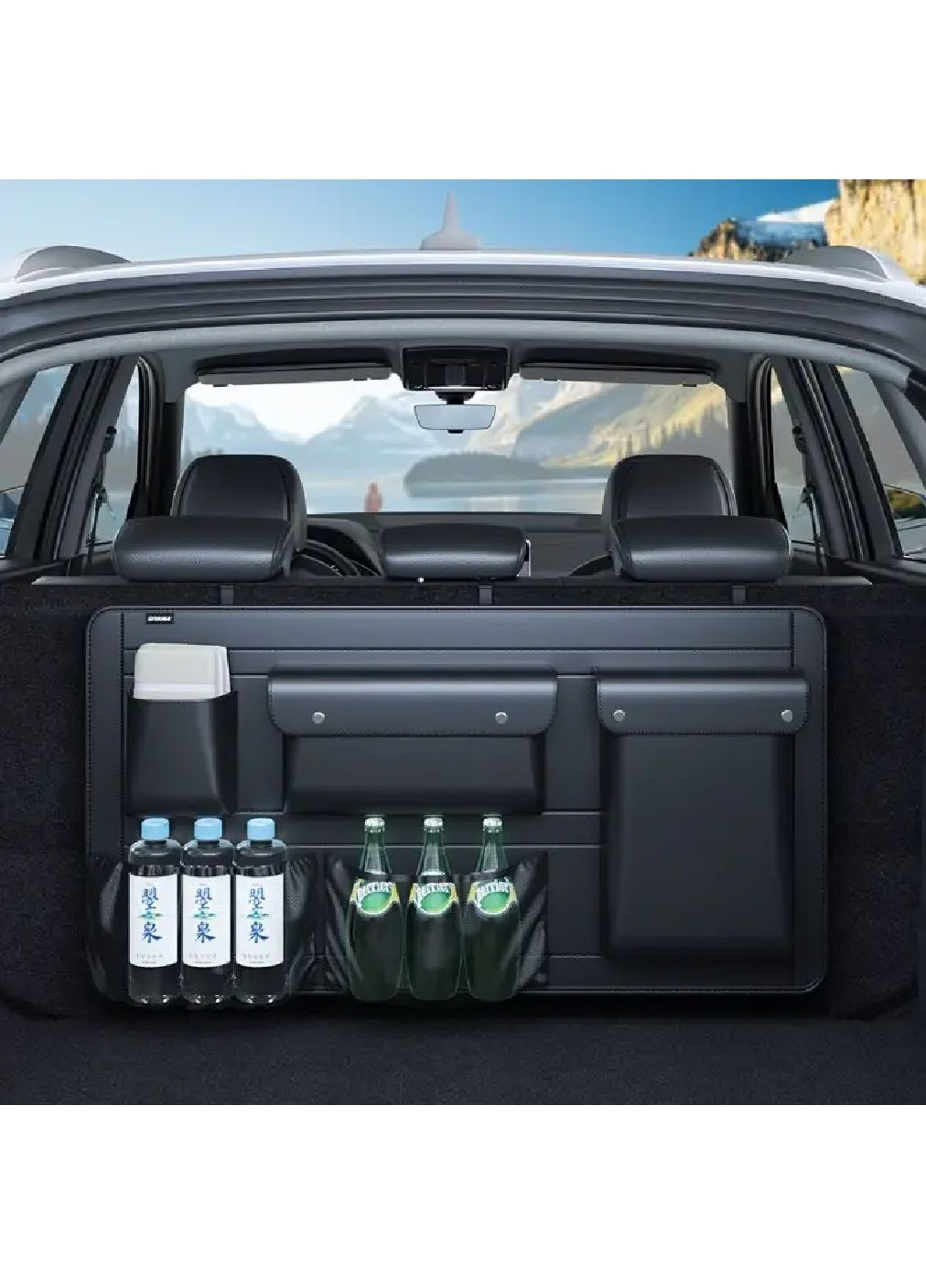 Органайзер накидка на спинку сидіння для багажника кузова універсал в машину автомобіль екошкіра 91х45 см (480289-Prob) Чорний Unbranded (333141098)