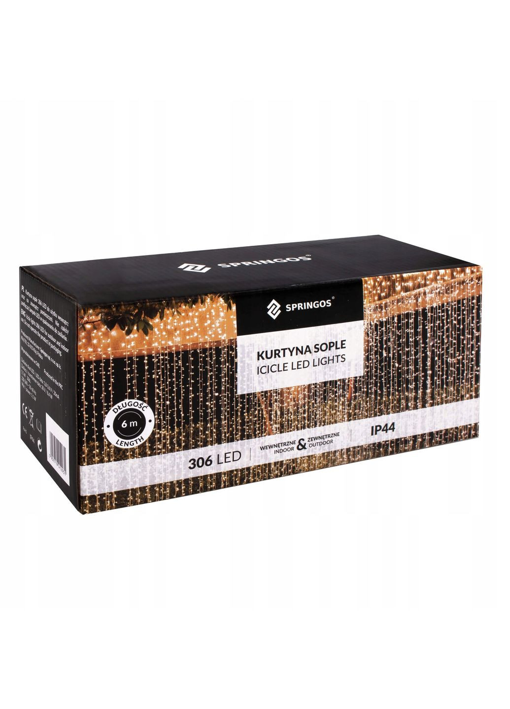 Гірлянда бахрома вулична (зовнішня) 3 x 3 м 306 LED Pilot Cold White Springos CL4000 (344588884)