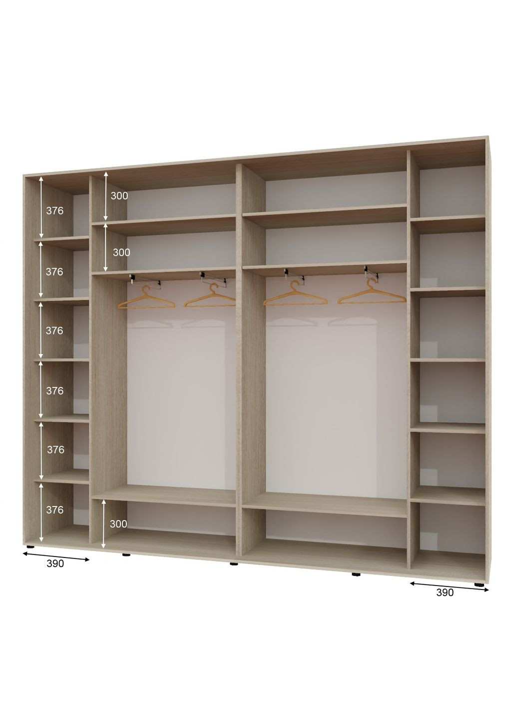 Шафа-купе тридверна 290*45*240 см Дуб Шамоні світлий 3 двері Дзеркало Люкс-147 Алекса (360478125)