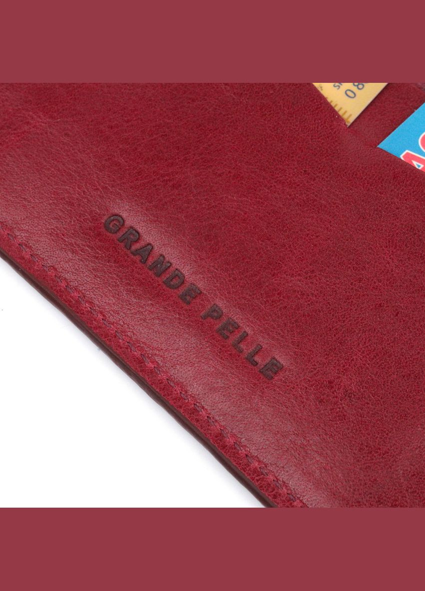 Женская обложка на военный билет из глянцевой кожи Карта GRANDE PELLE бордовая (sku_16779) No Brand (327820489)