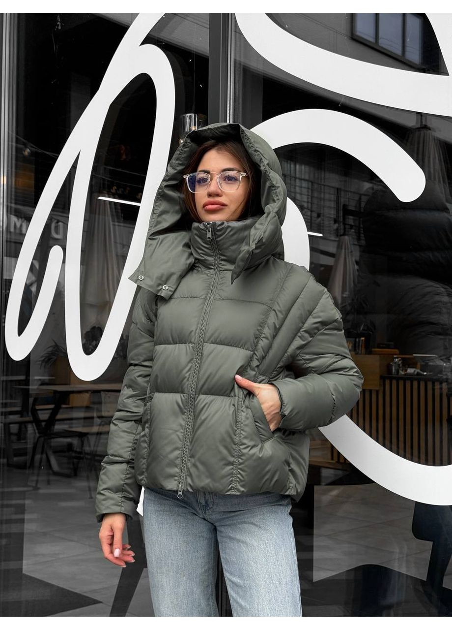 Оливкова зимня жіноча зимова куртка SK
