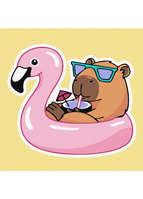 Картина за номерами Капібара у відпустці 40х40 см (KHO6743) Ідейка (370257434)