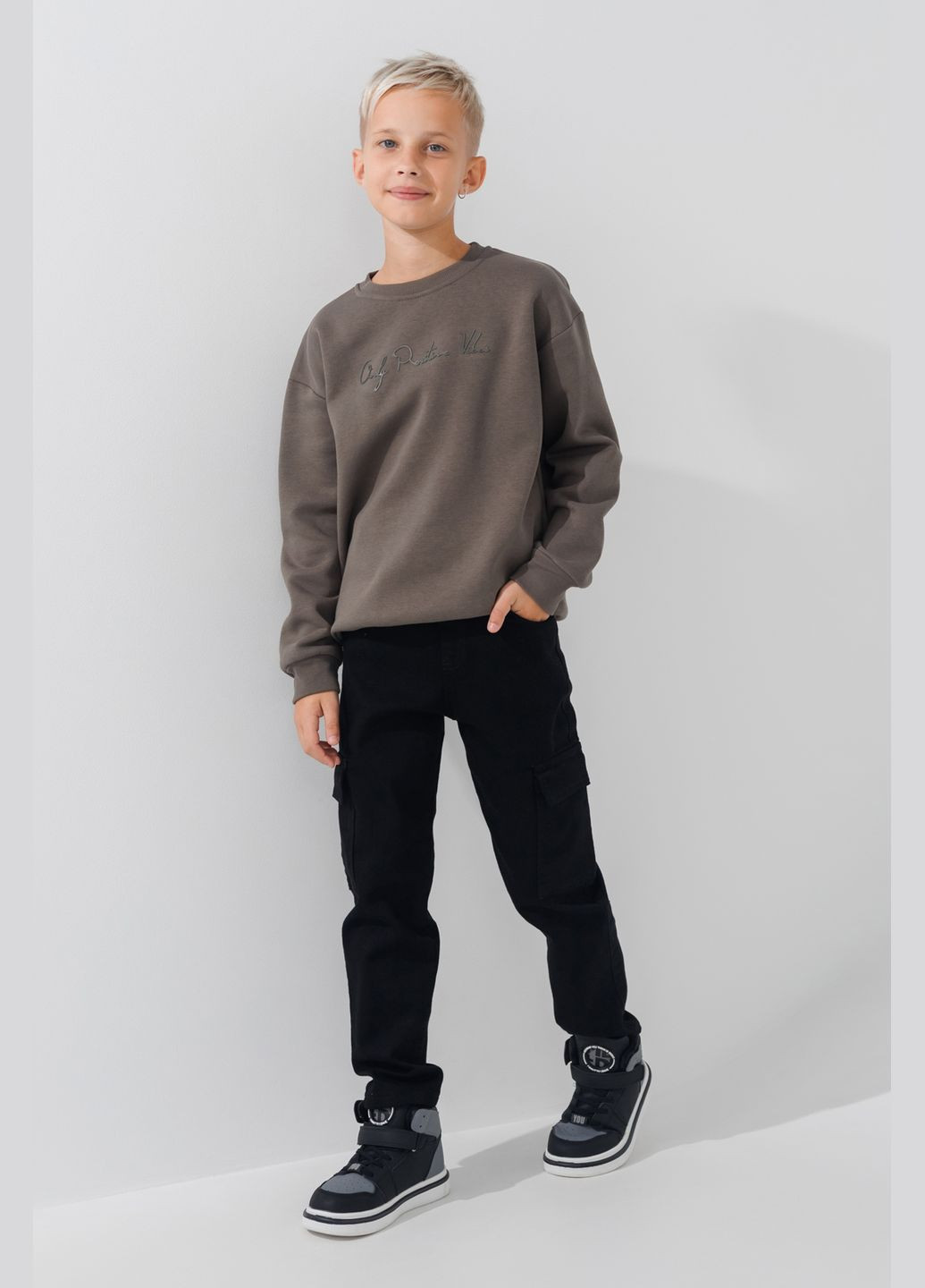 Waxmen свитшот хаки повседневный хлопок, эластан