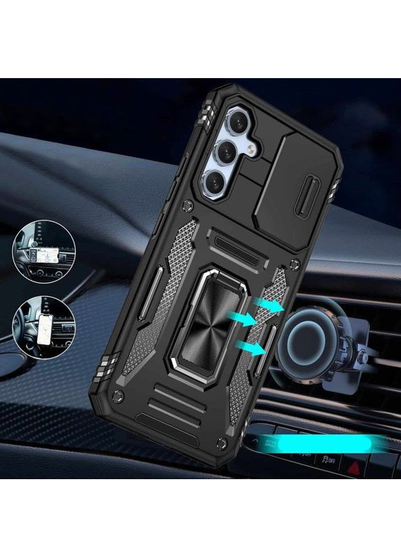 Ударостійкий чохол Camshield Army Ring з кільцем для Samsung Galaxy A35 / A55 Чорний Epik (372499856)