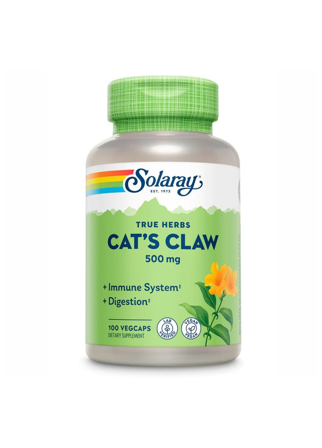 Кошачий коготь, 500 мг, 100 вегетарианских капсул Solaray (347600785)