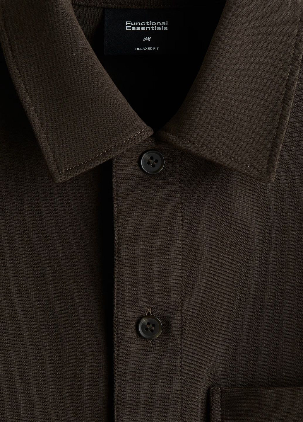 Темно-коричневая рубашка однотонная H&M