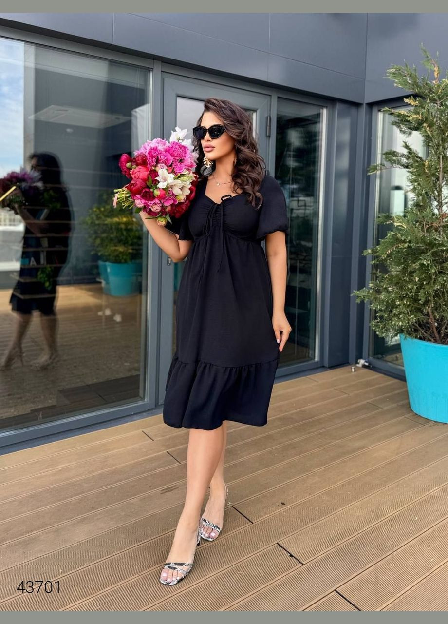Чорна повсякденний сукня літня однотонна Liton