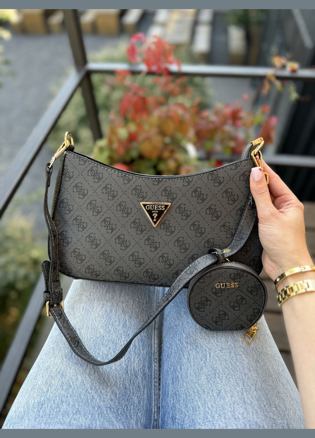 Сумка жіноча Гесс Noelle багет 2в1 сірий No Brand (322375635)