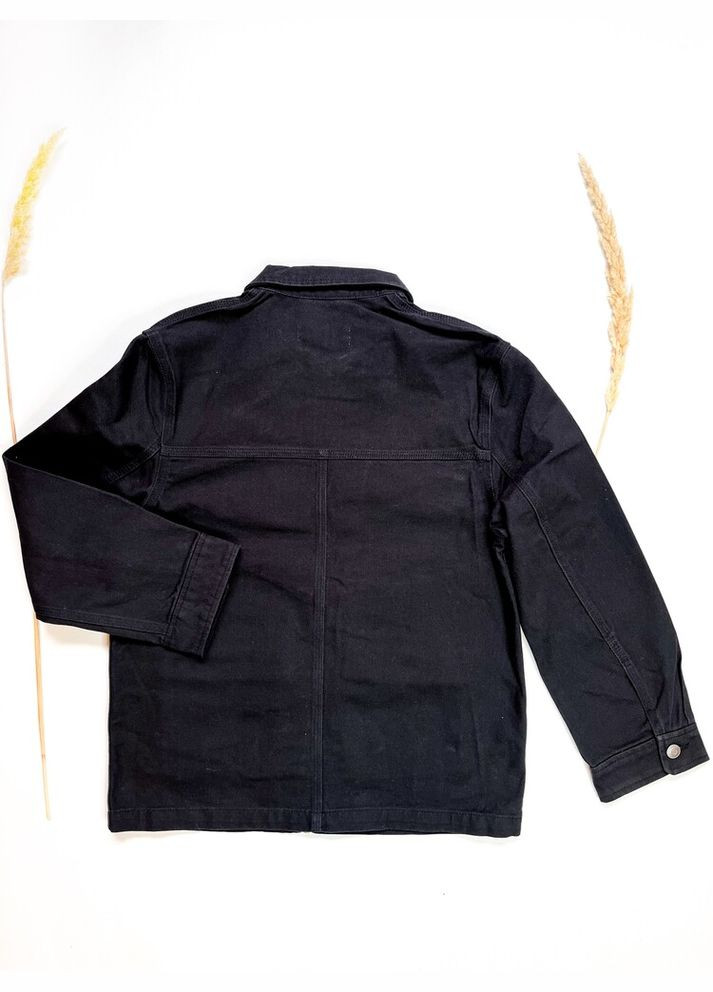 Джинсовая куртка-сорочка Н&М 140 см черный артикул Л649 H&M (289478802)