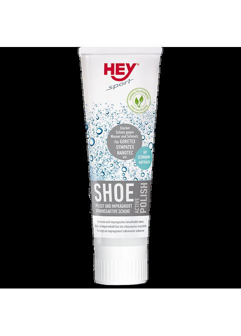 Водовідштовхуюче просочення для взуття HeySport ActivePolish 75ml, Чорний (для шкіри, текстилю, мембран) HEY-sport (296808457)