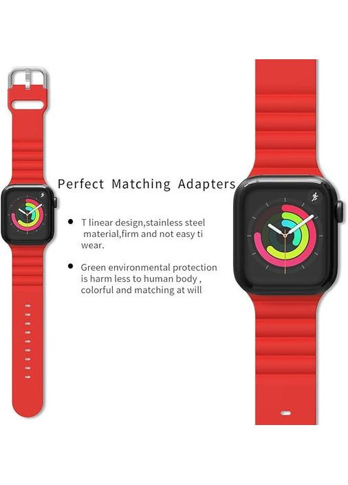 Силиконовый ремешок для Apple Watch SE/Series 1-7 38/40/41 мм Красный No Brand (305571408)