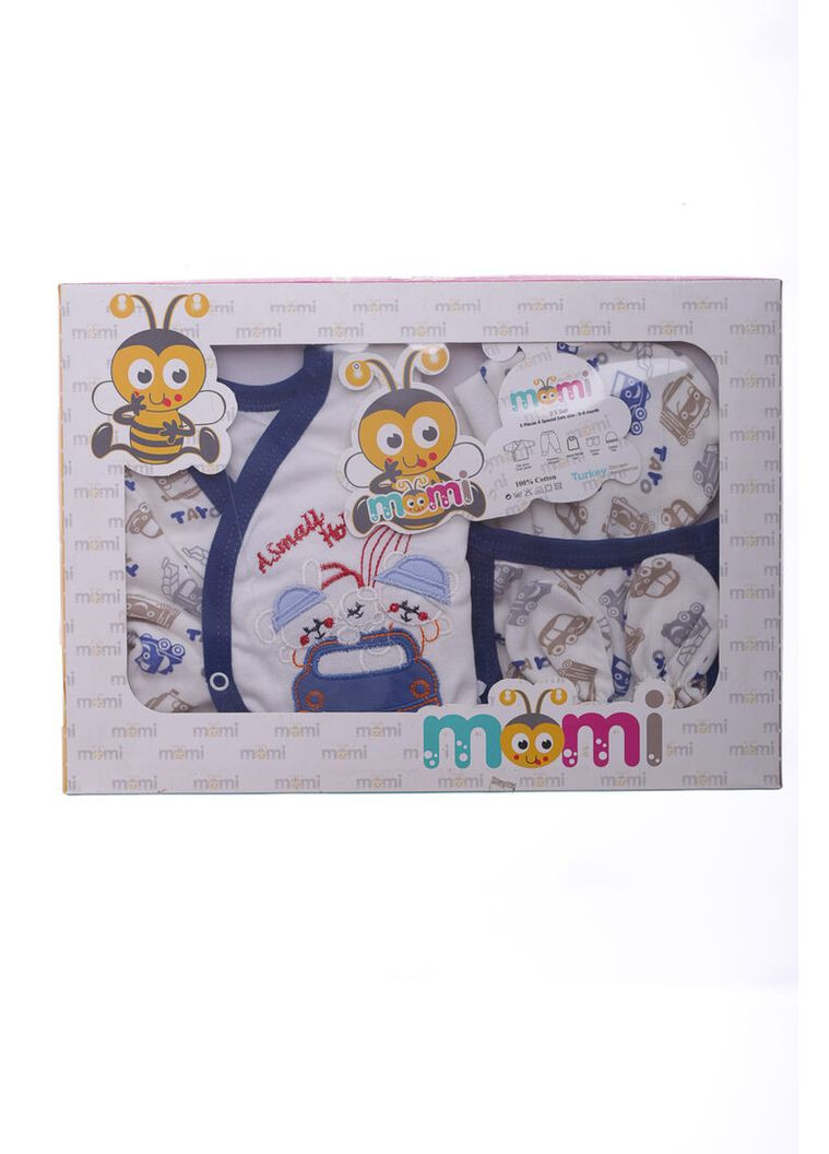 Білий демісезонний трикотажний комплект для хлопчика в коробці car синій 62 см (40200) BABYKROHA