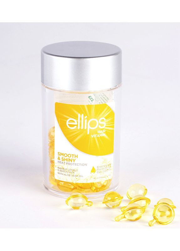 Вітаміни для волосся "Роскошне сяйво" з олією Алое Вера Hair Vitamin Smooth&Shiny 50 шт. * 1ml Ellips (373425334)